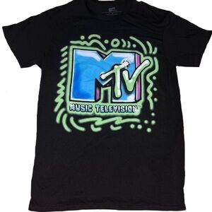 Never worn black retro graffiti style MTV tee shirt